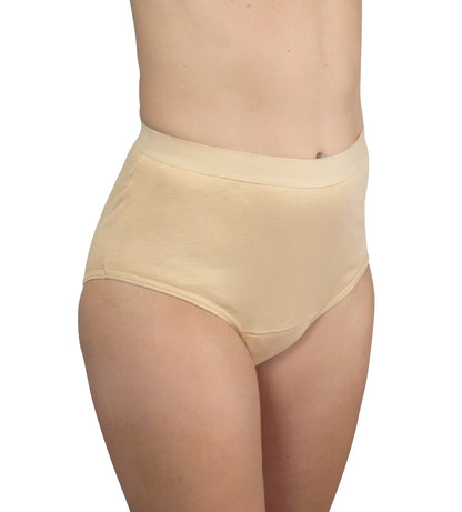 Damenslip beige | integrierte Saugeinlage