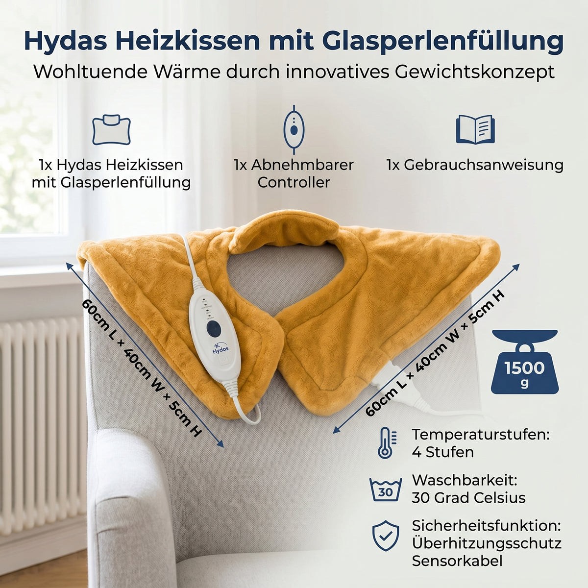 Nacken- und Schulterheizkissen - gewichtet