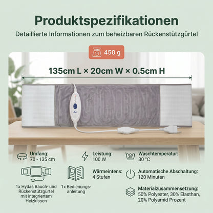 Rückenstützgürtel mit Heizfunktion