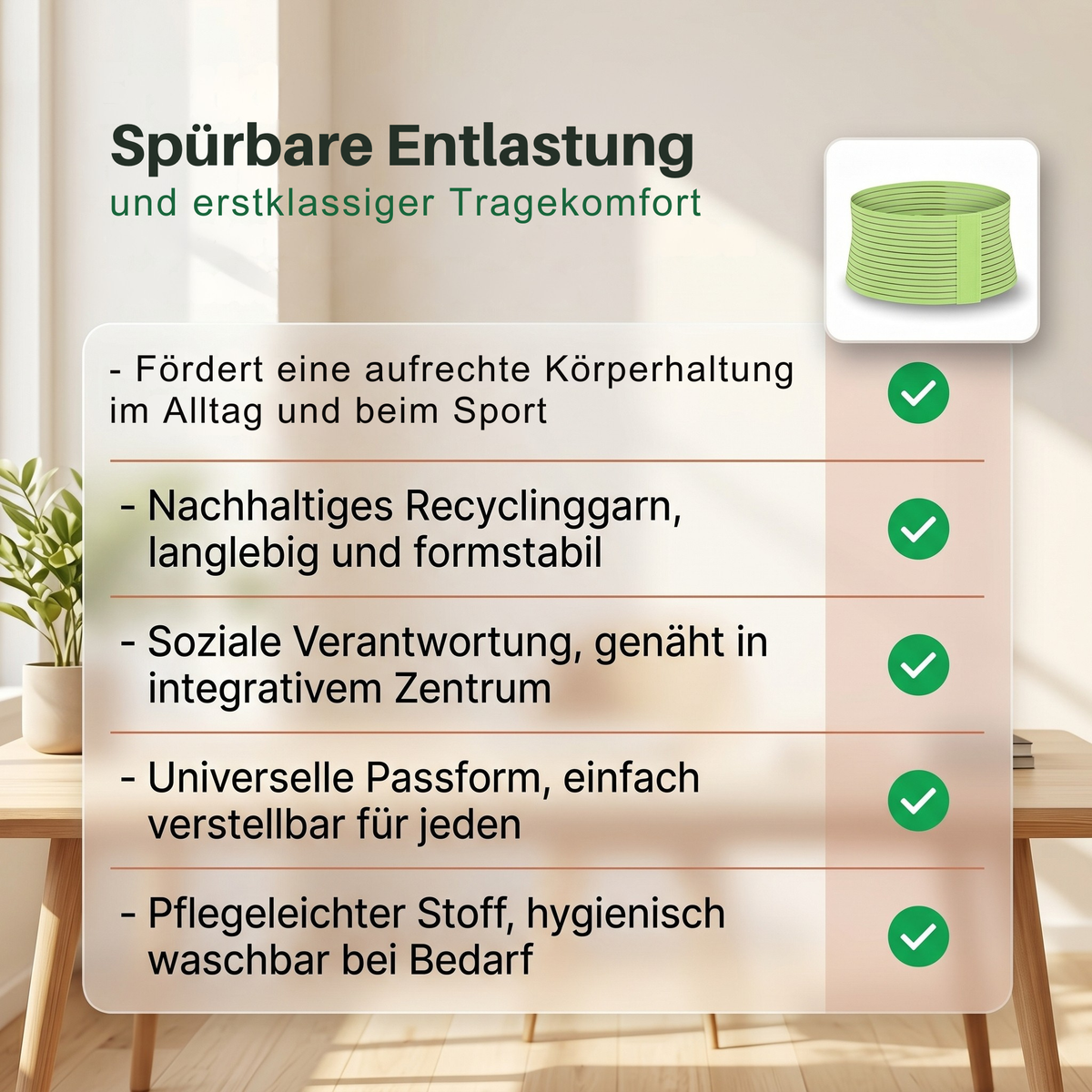 Kraftgürtel aus recyceltem Kunststoff